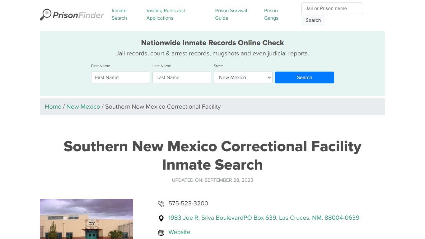 Southern New Mexico Correctional Facility Inmate Search