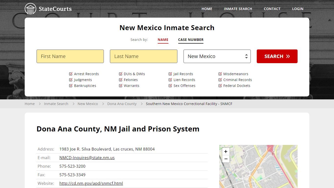 Southern New Mexico Correctional Facility - SNMCF Inmate Records Search ...